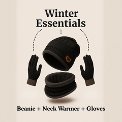 Zibell Ultra-Warm Winter Set for Men – Neck Warmer, Beanie & Gloves Combo