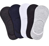 ZIBELL Unisex No-Show Loafer Socks, Cotton Blend, Pack of 5 Pairs, Multicoloured