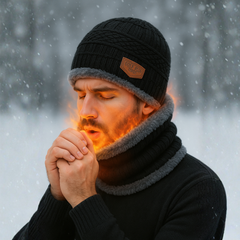 ZIBELL 2-Piece Winter Hat & Scarf Set for Men & Women – Free Size