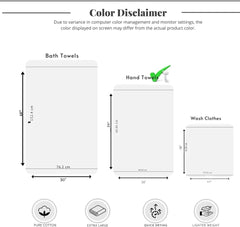 Premium Hand Towels Set of 6 Large - Luxurious Design with Exceptional Durability - Absorbent Shower Towels for Home & Spa - 16 x 24 Inch Size - 100% Pure Cotton - White