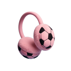 ZIBELL Winter Ear Warmers for Boys & Girls – Plush Faux Fur Football Pattern Earmuffs, Windproof & Comfortable Fit