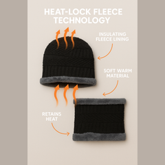 ZIBELL 2-Piece Winter Hat & Scarf Set for Men & Women – Free Size
