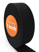Elastic Bands for Tailoring, Sewing Elastic for Pants and Clothes, High Elasticity Knit Spool, DIY Projects (Black, 1 Inch, 10 Meters)