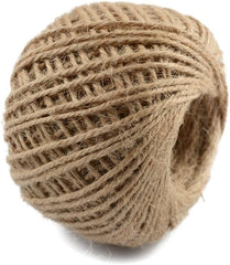 Natural Jute Twine String Roll - 25 Meters, 2 Ply - Collection for Christmas Decor Artworks and Crafts, Gift Wrapping, Picture Display and Gardening(Natural Color)