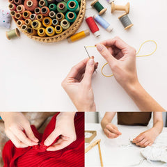 Sewing Kit with 10 Thread Spools, Scissors, Measuring Tape, Needle Set, Multi-Colour