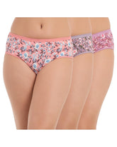 ZIBELL Women's Floral Print Cotton Panties, Full Coverage, Pack of 3