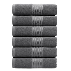 ZIBELL Premium Hand Towels Set of 6 Large - Luxurious Design with Exceptional Durability - Absorbent Shower Towels for Home & Spa - 16 x 24 Inch Size