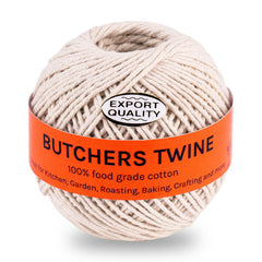 Butchers Twine 12 Ply Cotton Kitchen Twine for Roasting, Bakers, Cooking - Food Safe String|Meat, Sausage, Poultry Trussing - 2MM Thread - 80m