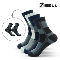 ZIBELL Men's Cotton Blend Ankle Socks, Checkered Pattern, Pack of 6