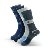 ZIBELL Athletic Soccer Socks, Premium Cotton, Full Length, Pack of 4, Reinforced Heel and Toe