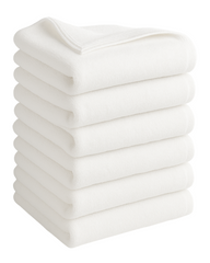 Premium Hand Towels Set of 6 Large - Luxurious Design with Exceptional Durability - Absorbent Shower Towels for Home & Spa - 16 x 24 Inch Size - 100% Pure Cotton - White