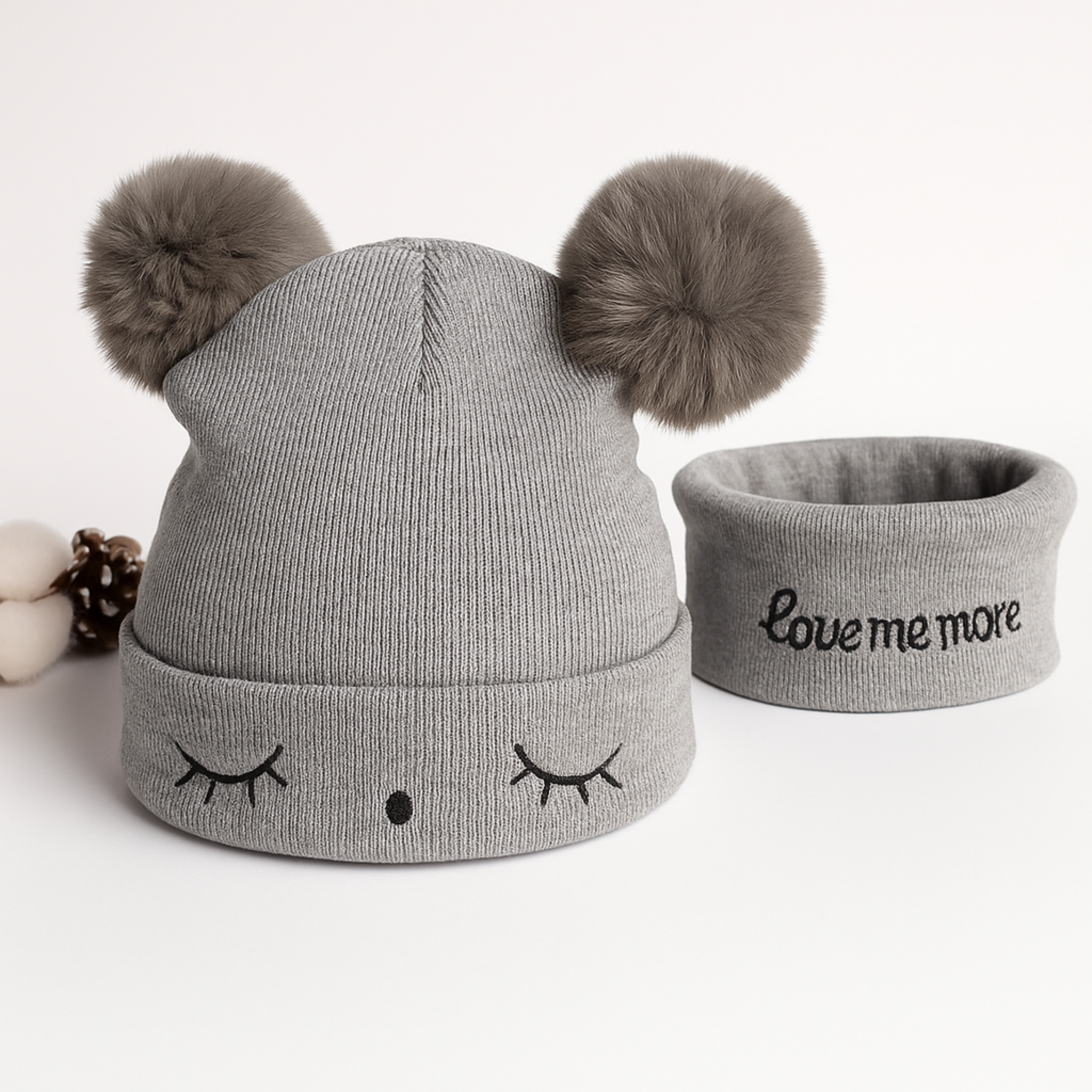 ZIBELL Baby & Toddler Winter Wool Beanie and Neck Scarf Set – Warm Knit Fuzzy Hat for Boys & Girls (0–4 Years)