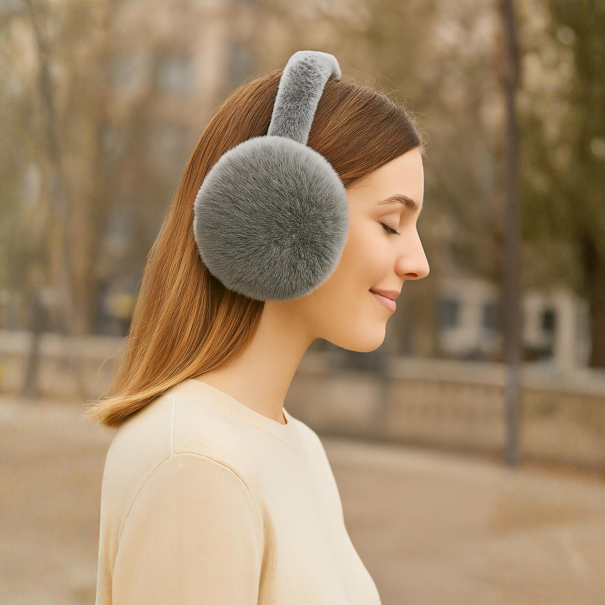 Zibell Plush Winter Earmuffs – Elegant Soft Ear Warmers for Effortless Cold-Weather Style