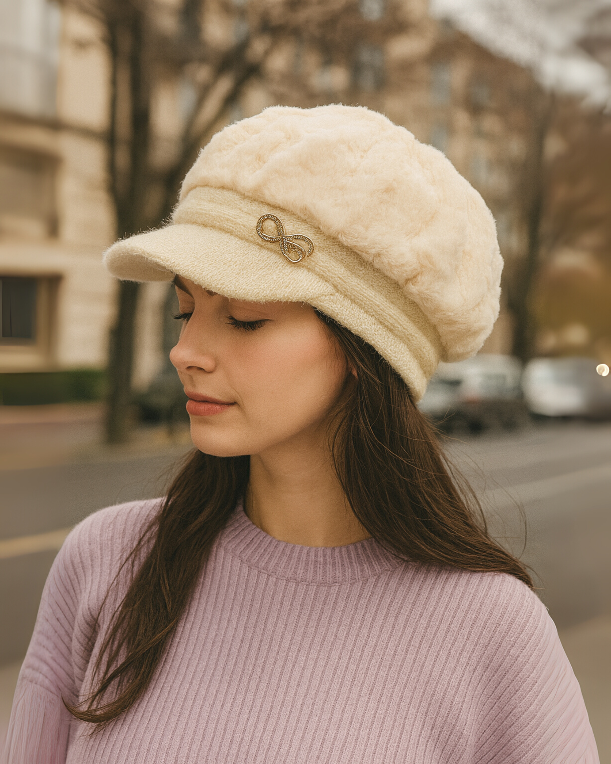 Zibell Women’s Winter Knit Beret Hat – Warm & Stylish Beanie for Cold Weather
