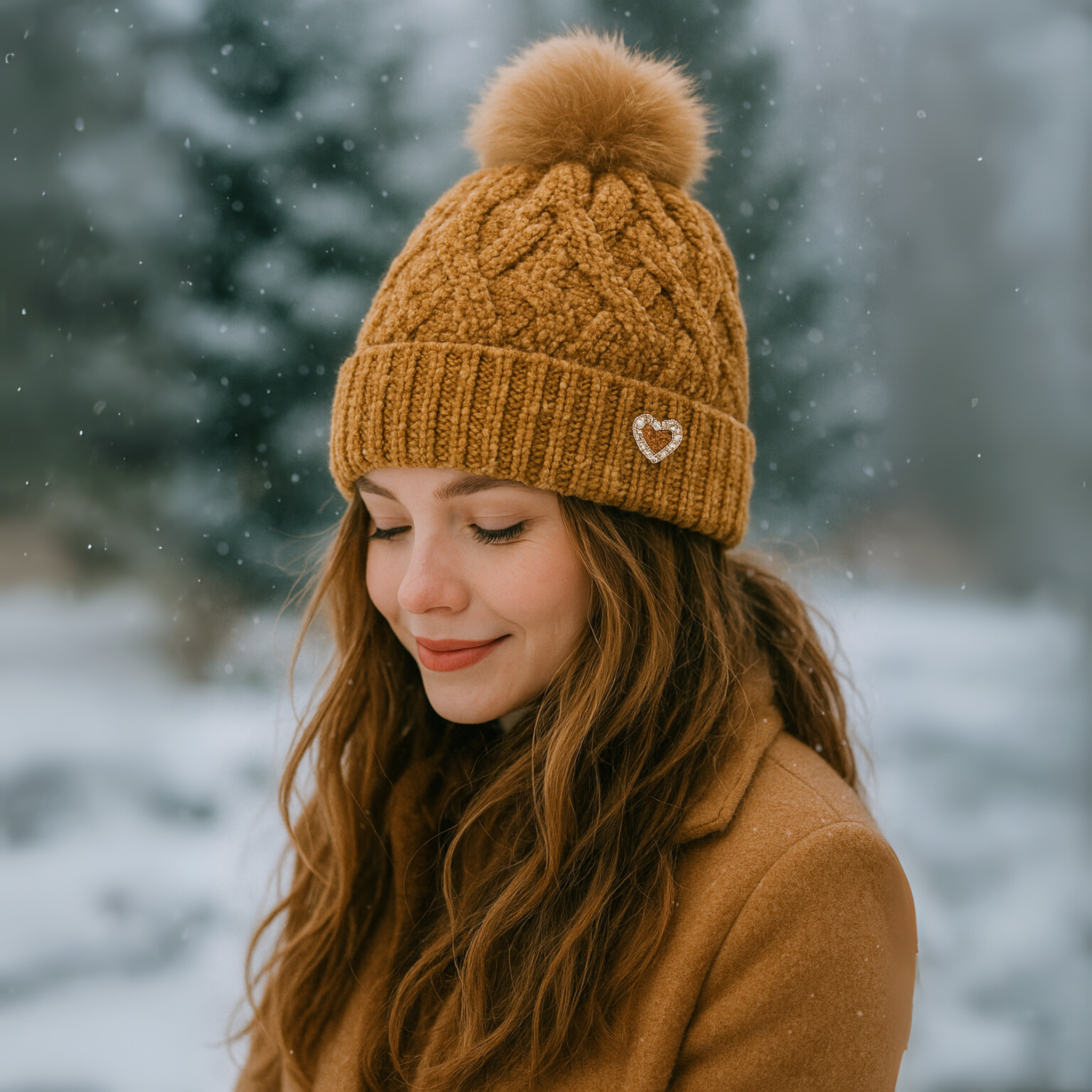 ZIBELL Winter Woolen Beanie Cap for Women P1