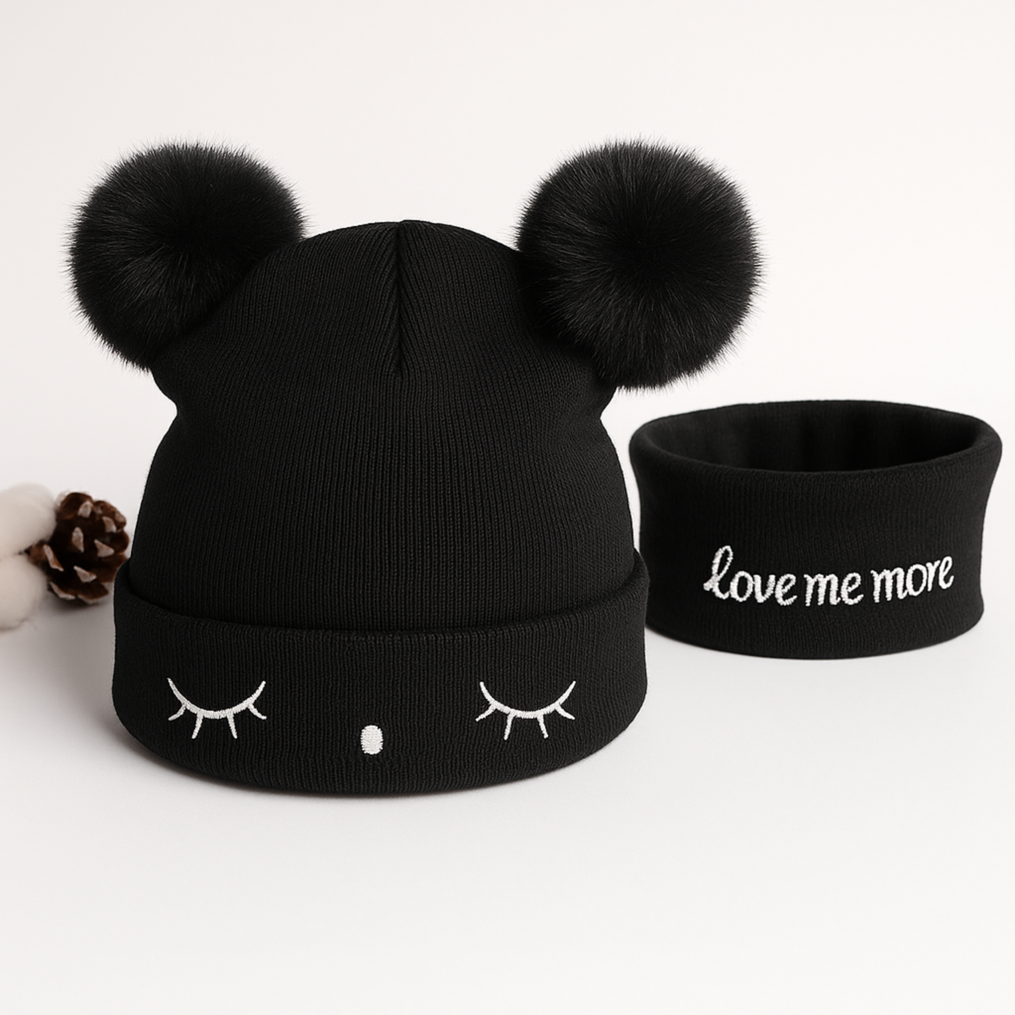 ZIBELL Baby & Toddler Winter Wool Beanie and Neck Scarf Set – Warm Knit Fuzzy Hat for Boys & Girls (0–4 Years)