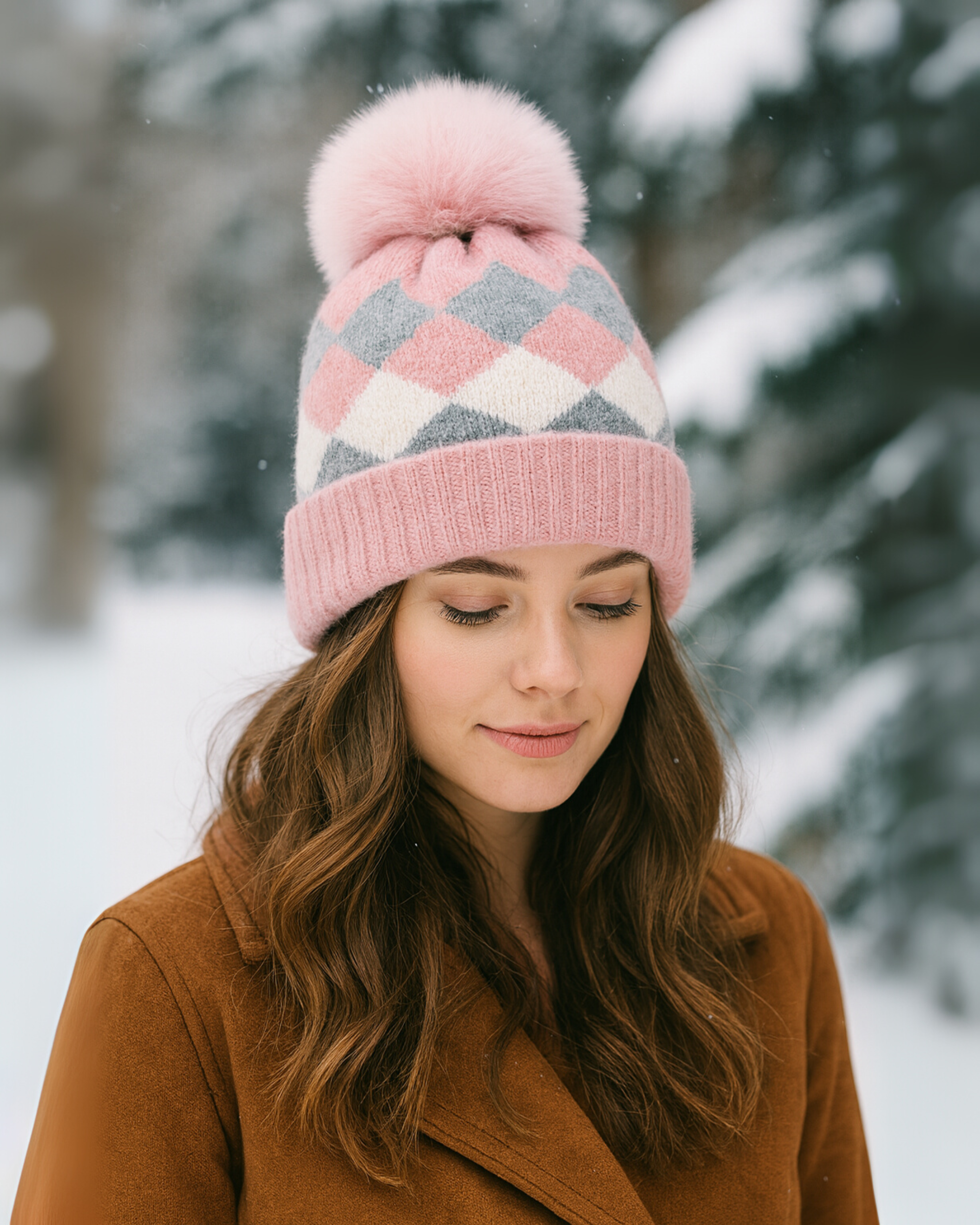 ZIBELL Winter Woolen Beanie Cap for Women P2