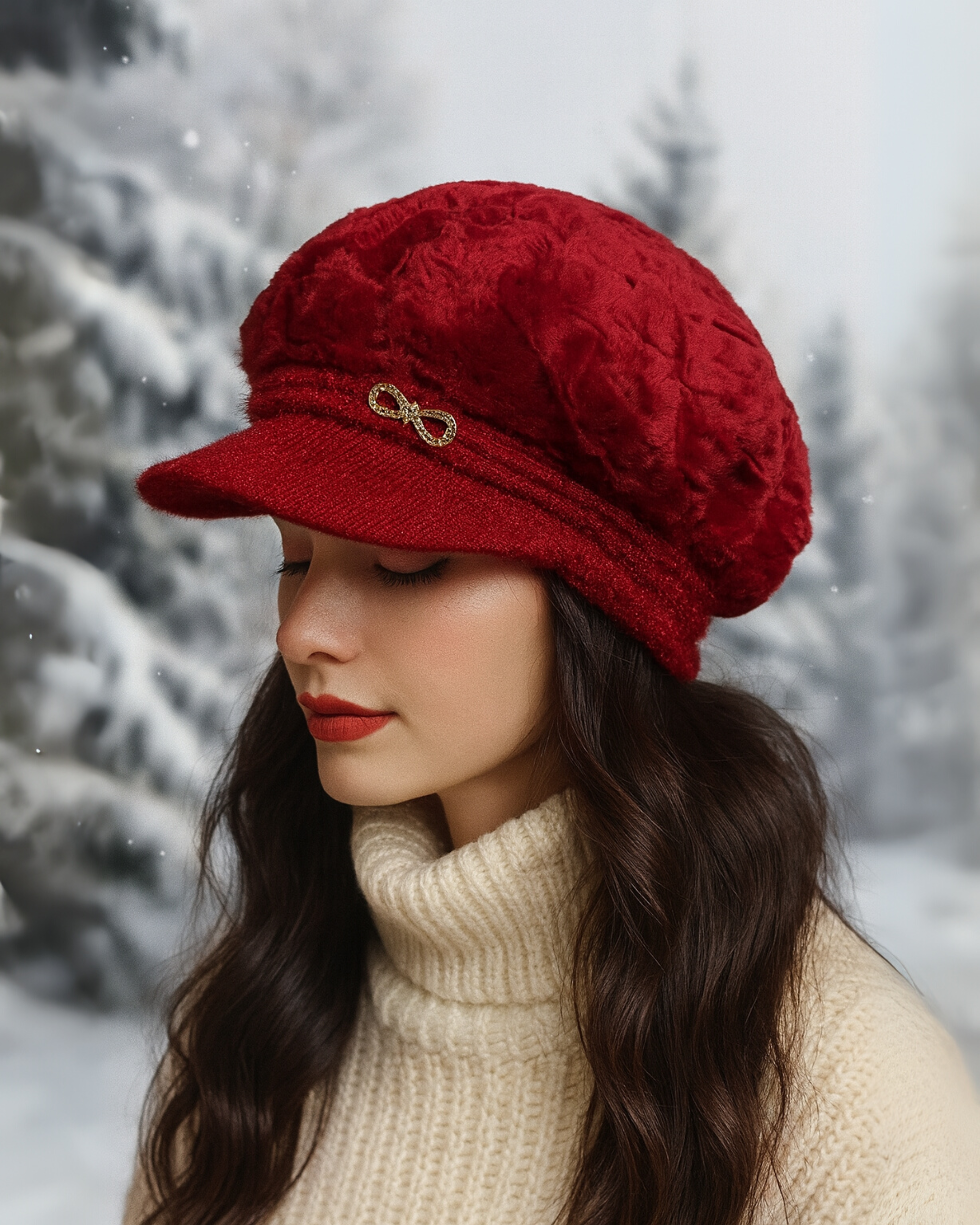 Zibell Women’s Winter Knit Beret Hat – Warm & Stylish Beanie for Cold Weather