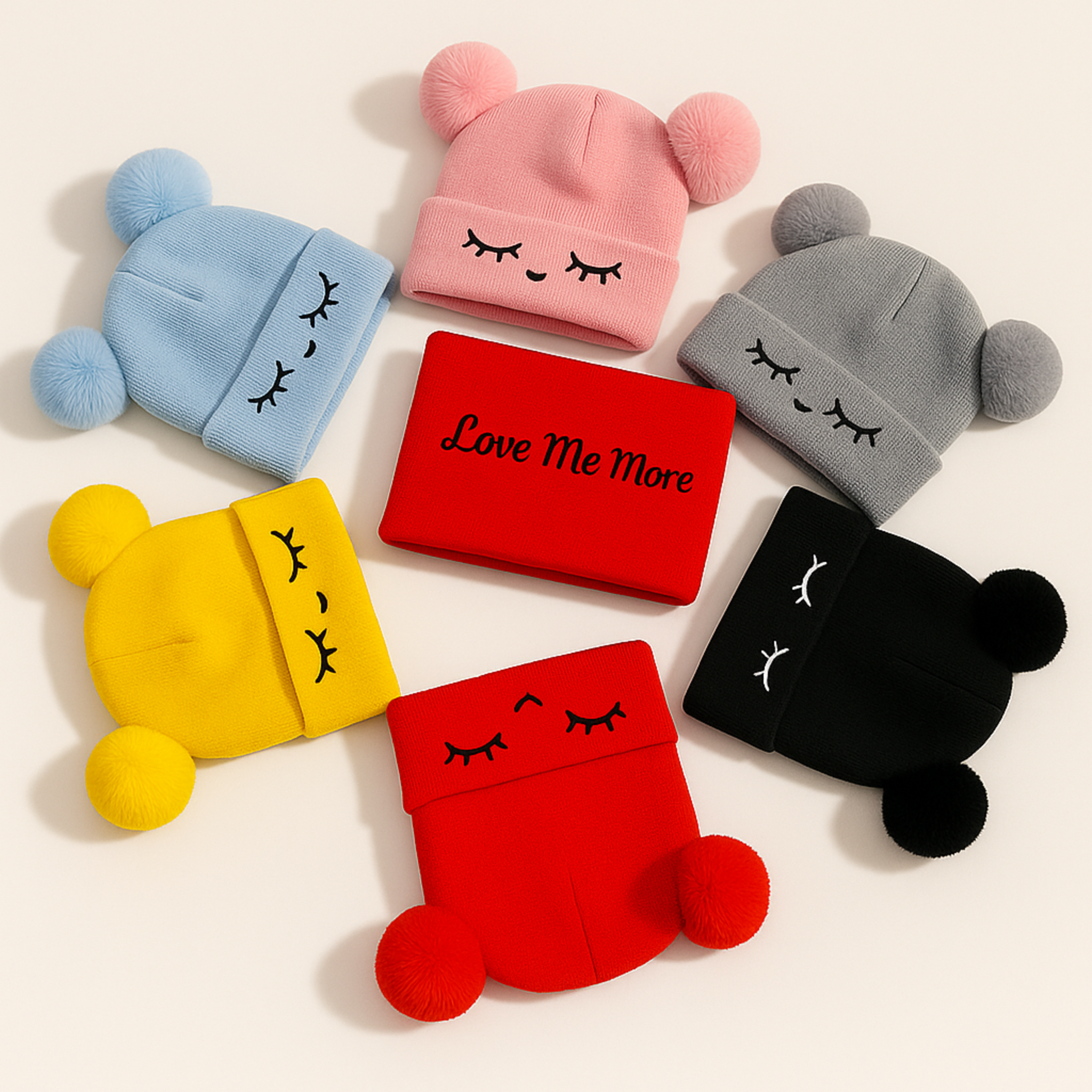 ZIBELL Baby & Toddler Winter Wool Beanie and Neck Scarf Set – Warm Knit Fuzzy Hat for Boys & Girls (0–4 Years)