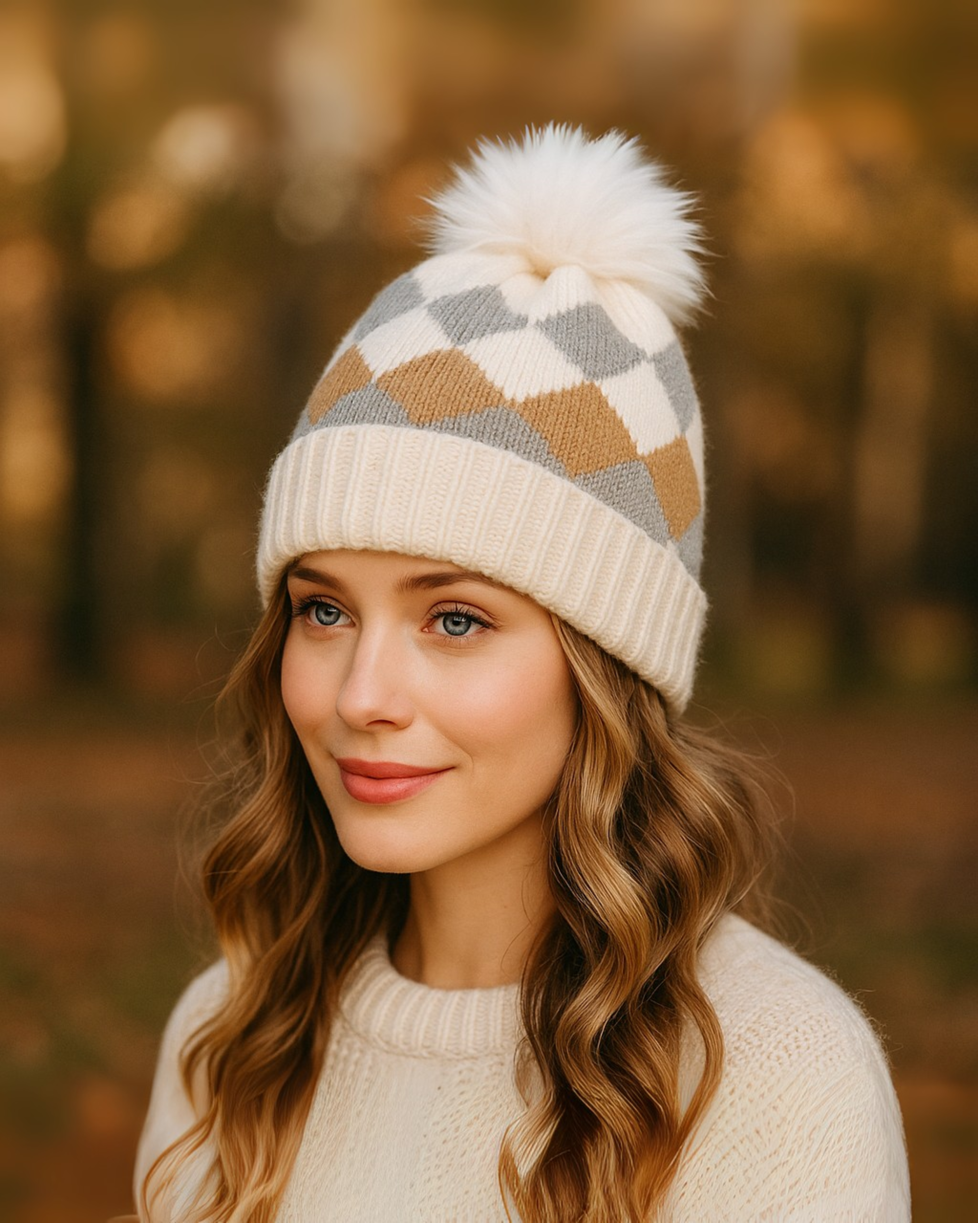 ZIBELL Winter Woolen Beanie Cap for Women P2