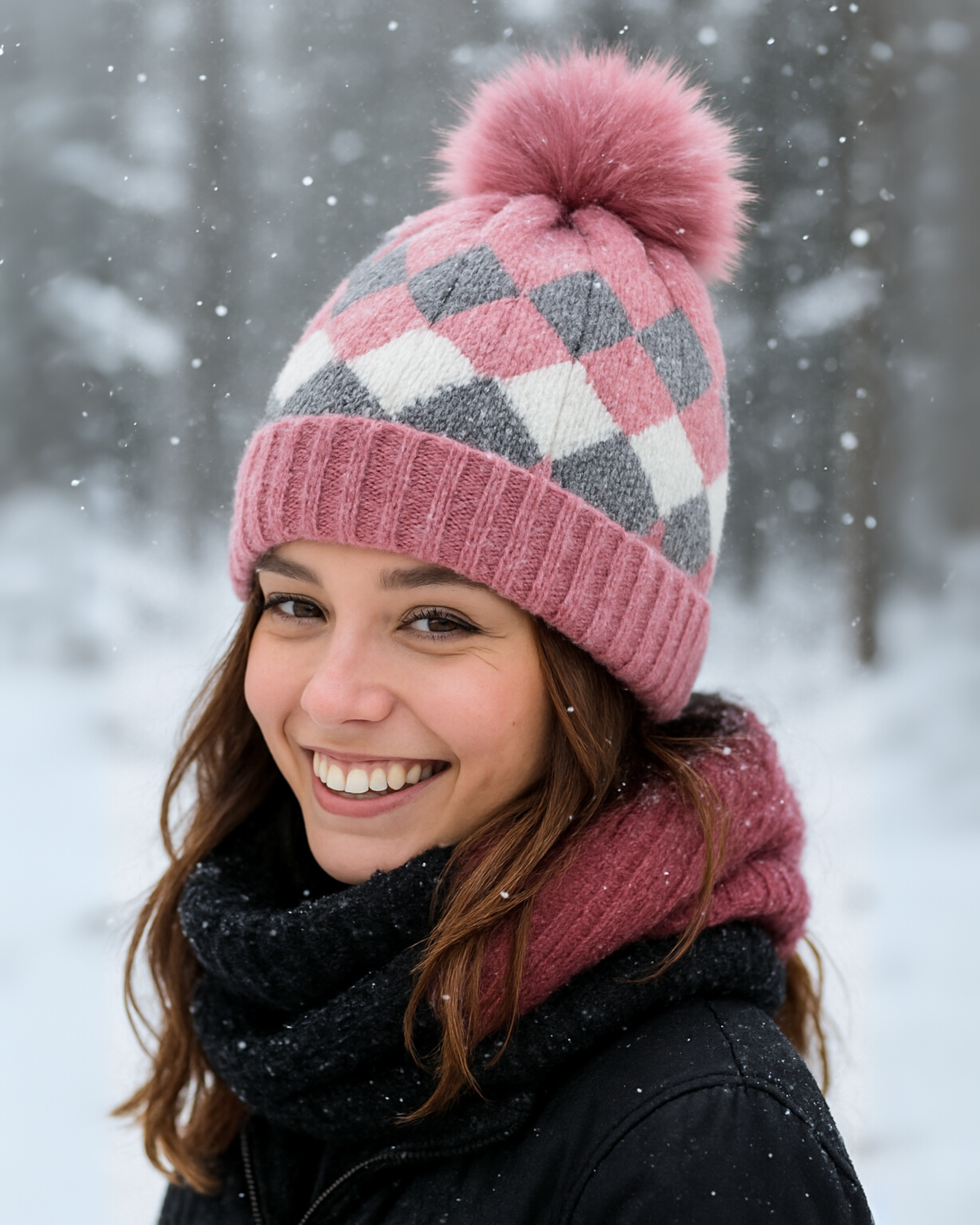 ZIBELL Winter Woolen Beanie Cap for Women P2