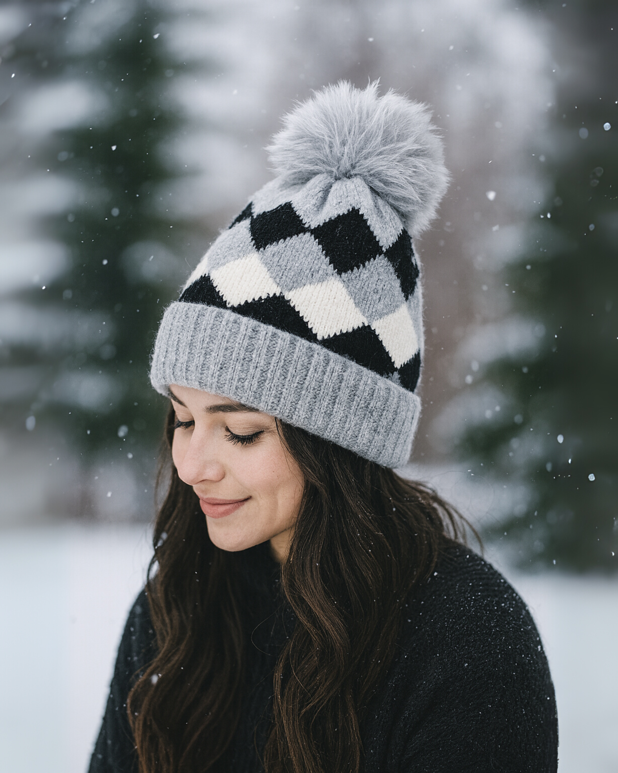 ZIBELL Winter Woolen Beanie Cap for Women P2
