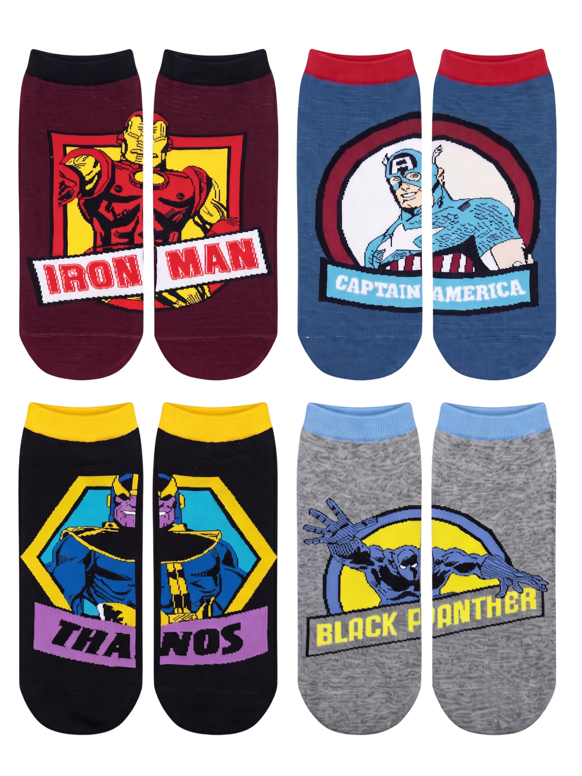 Men's Cotton Low Cut Ankle Socks – Pack of 4 | Colorful Graphic Print Casual Socks | Comfortable Everyday No-Show Ankle Socks