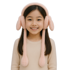 Zibell Fluffy Bunny Ear Muffs – Soft Plush Warmers for Cozy Winter Days