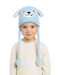 Zibell Kids Winter Animal Ear Knit Hat – Warm Cartoon Pom Pom Beanie for Boys & Girls