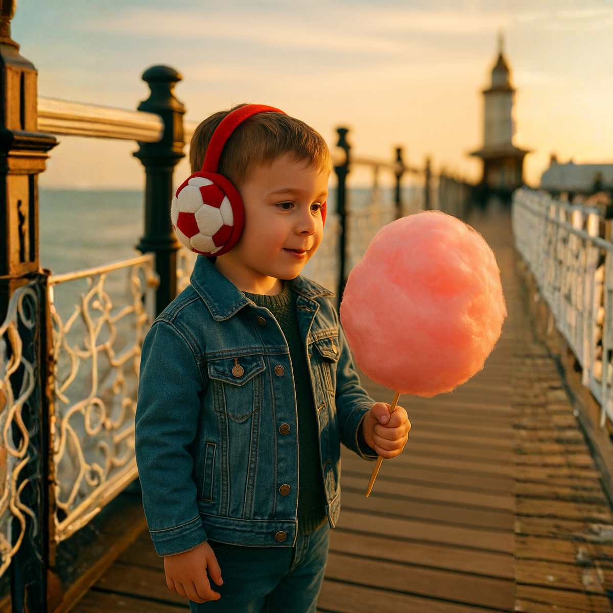 ZIBELL Winter Ear Warmers for Boys & Girls – Plush Faux Fur Football Pattern Earmuffs, Windproof & Comfortable Fit