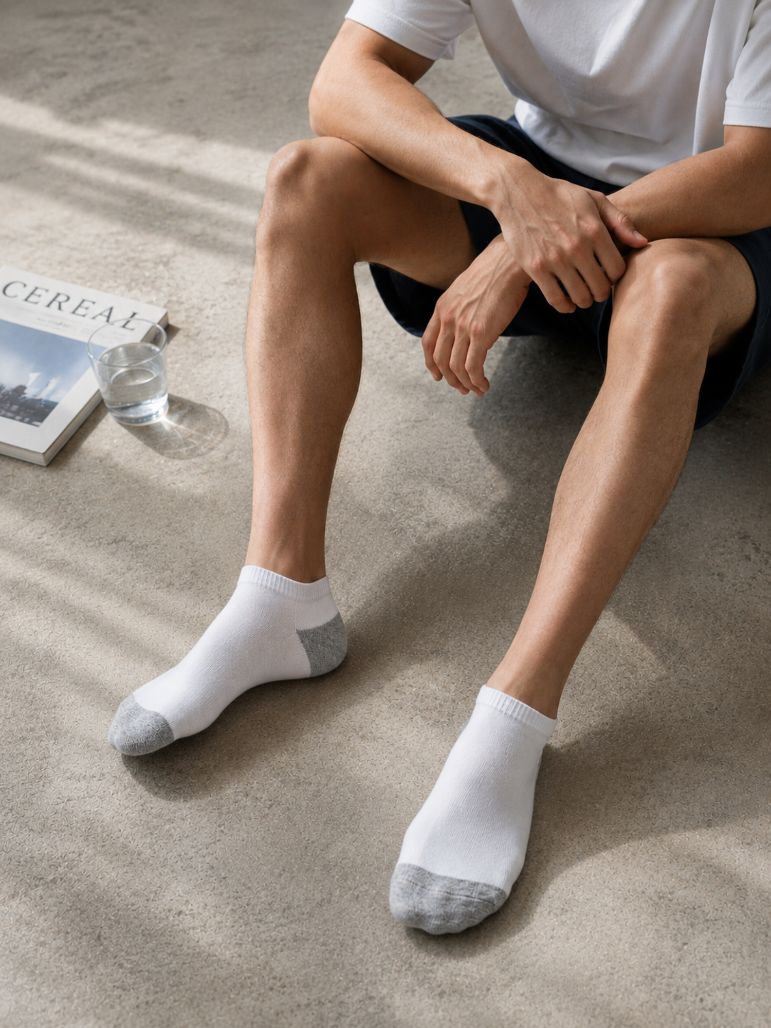 Men's White Cotton Ankle Socks Pack of 6 | Soft, Durable & Comfortable