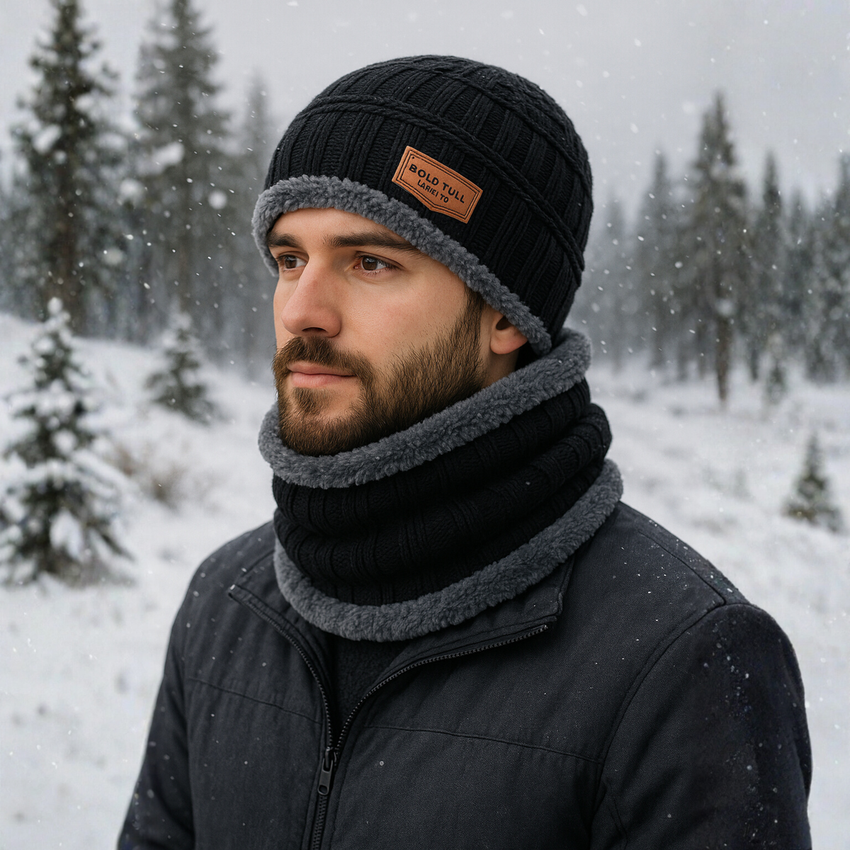 ZIBELL 2-Piece Winter Hat & Scarf Set for Men & Women – Free Size