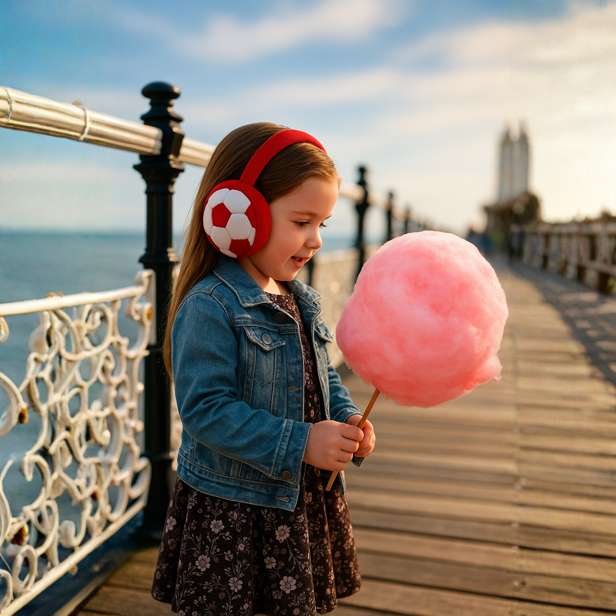 ZIBELL Winter Ear Warmers for Boys & Girls – Plush Faux Fur Football Pattern Earmuffs, Windproof & Comfortable Fit