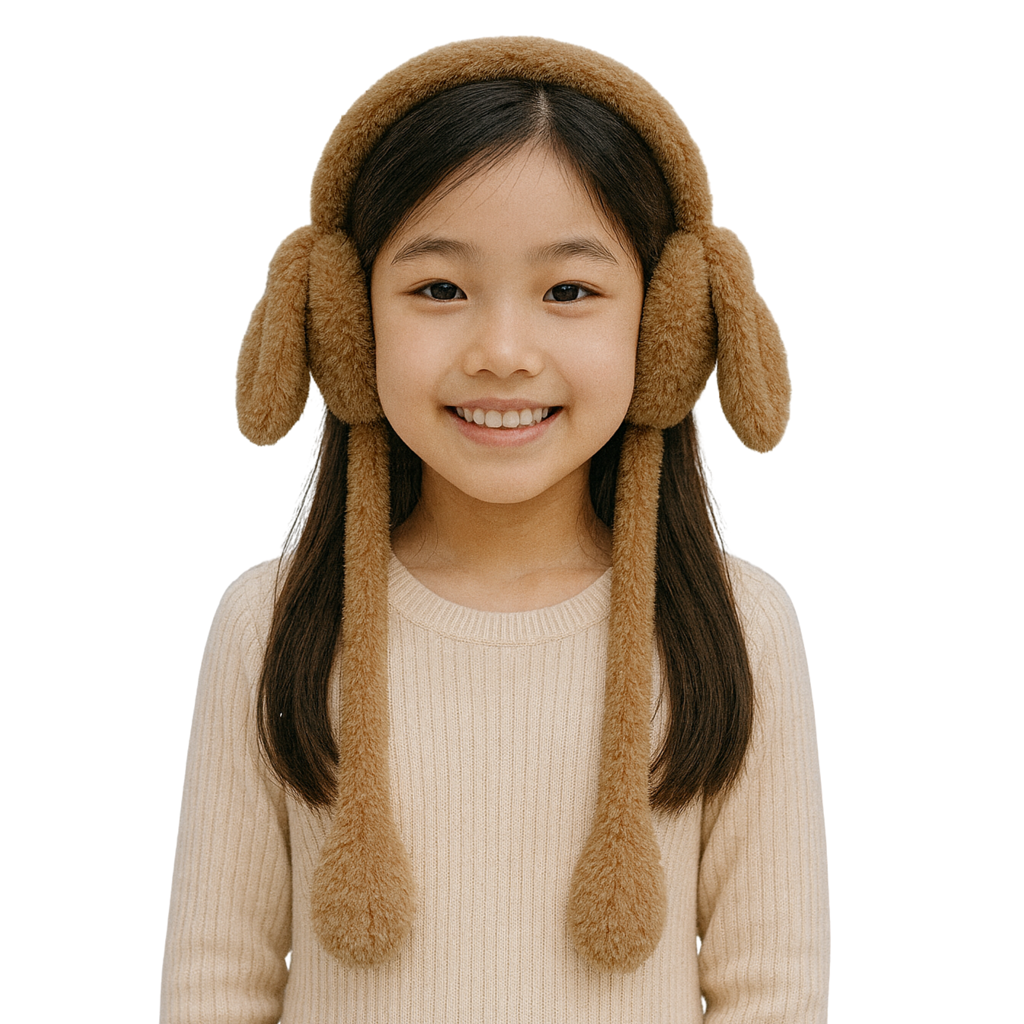 Zibell Fluffy Bunny Ear Muffs – Soft Plush Warmers for Cozy Winter Days