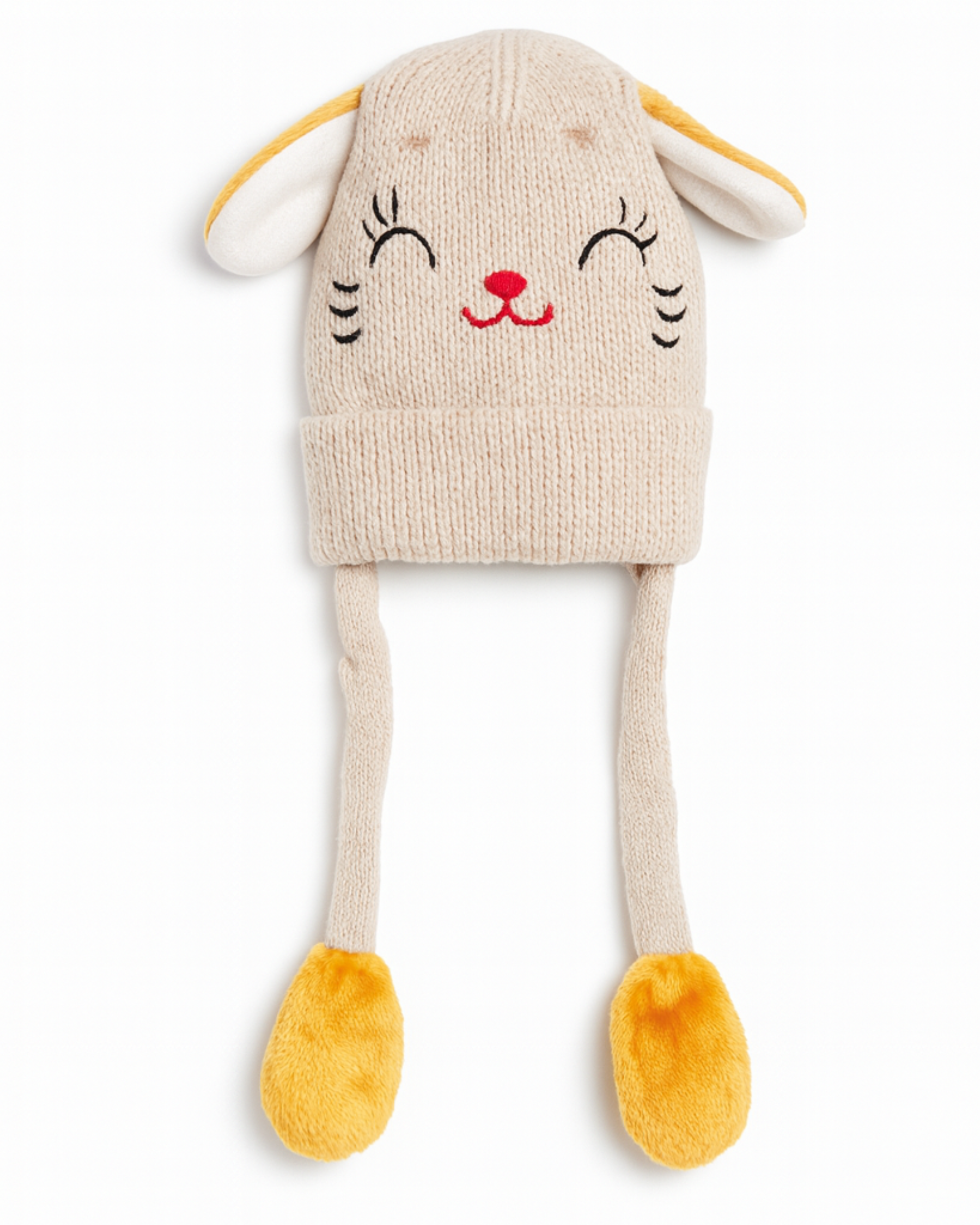 Zibell Kids Winter Animal Ear Knit Hat – Warm Cartoon Pom Pom Beanie for Boys & Girls