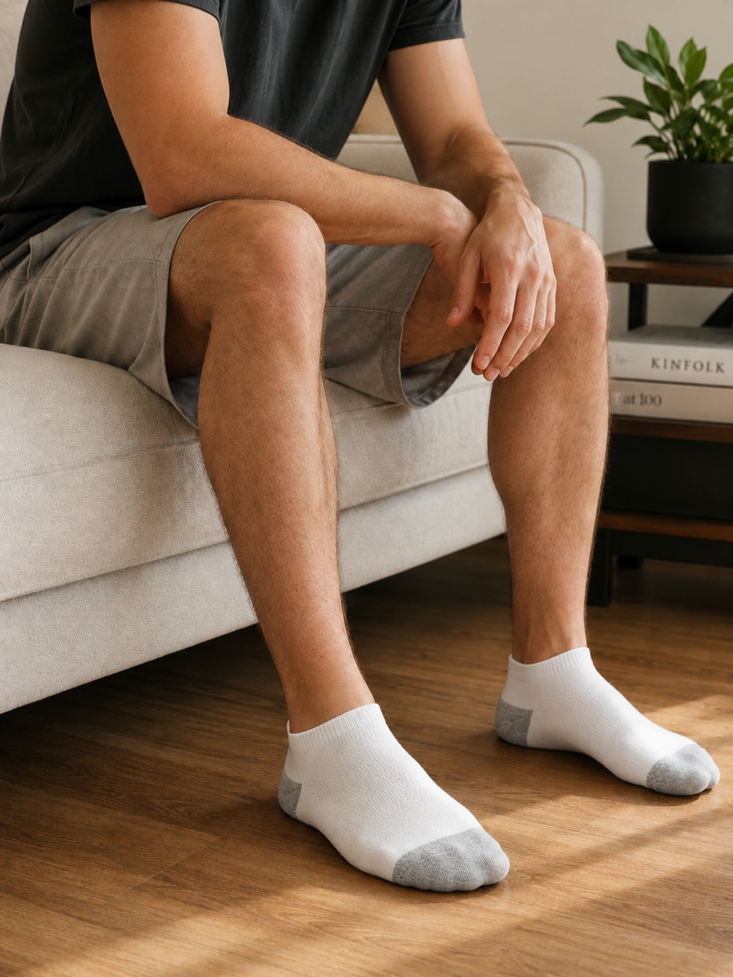 Men's White Cotton Ankle Socks Pack of 6 | Soft, Durable & Comfortable