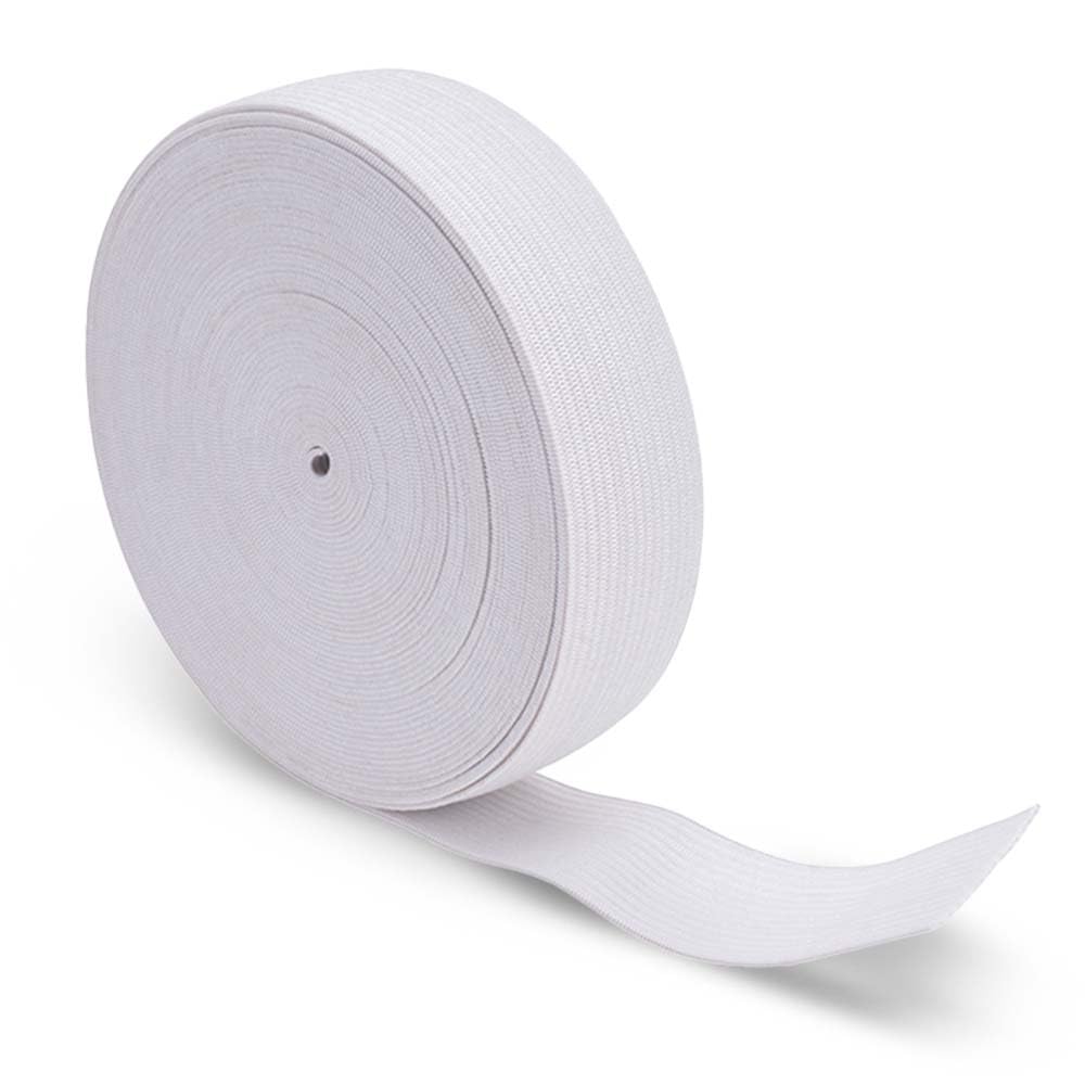 Elastic Bands for Tailoring, Sewing Elastic for Pants and Clothes, High Elasticity Knit Spool, DIY Projects (White, 1 Inch, 10 Meters)