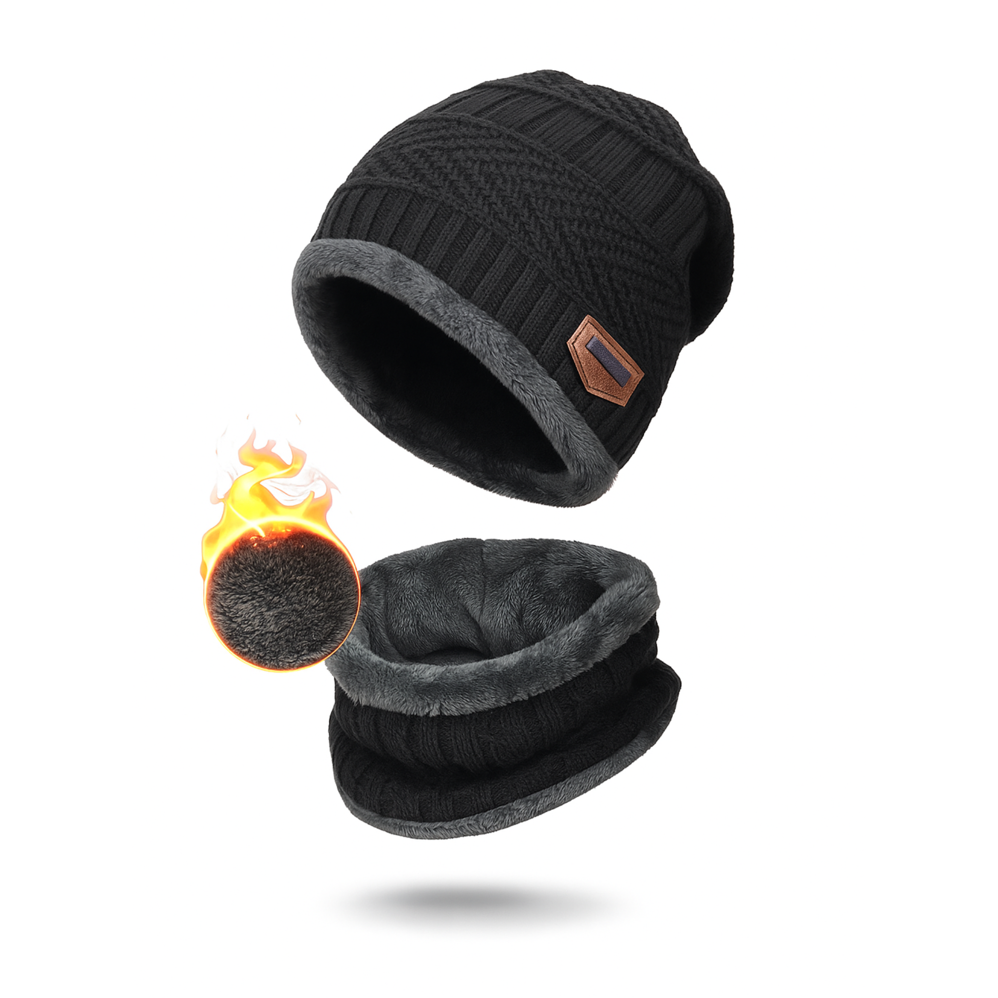 Zibell Ultra-Warm Winter Set for Men – Neck Warmer, Beanie & Gloves Combo