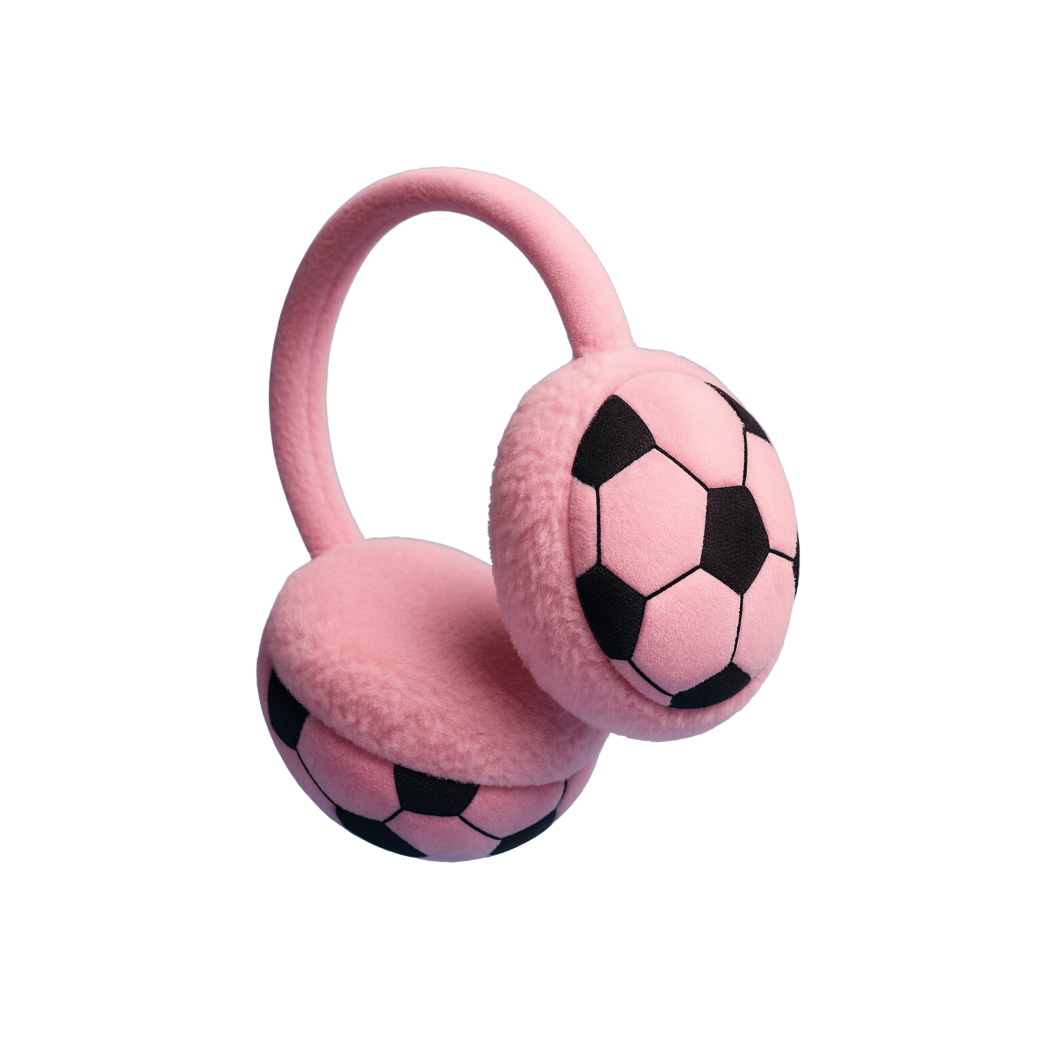 ZIBELL Winter Ear Warmers for Boys & Girls – Plush Faux Fur Football Pattern Earmuffs, Windproof & Comfortable Fit