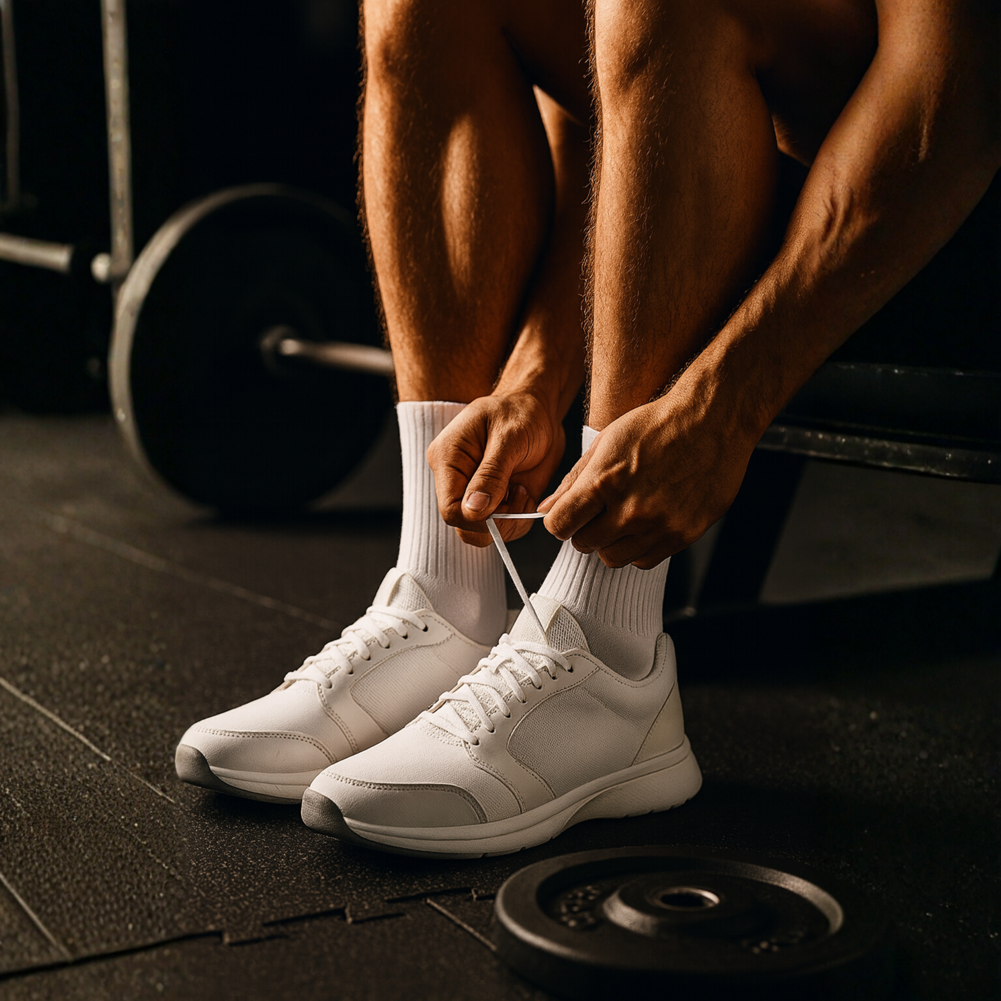 Pack of 6 – ZIBELL Men’s Cushioned Cotton Full Socks, White with Grey Heel, Free Size