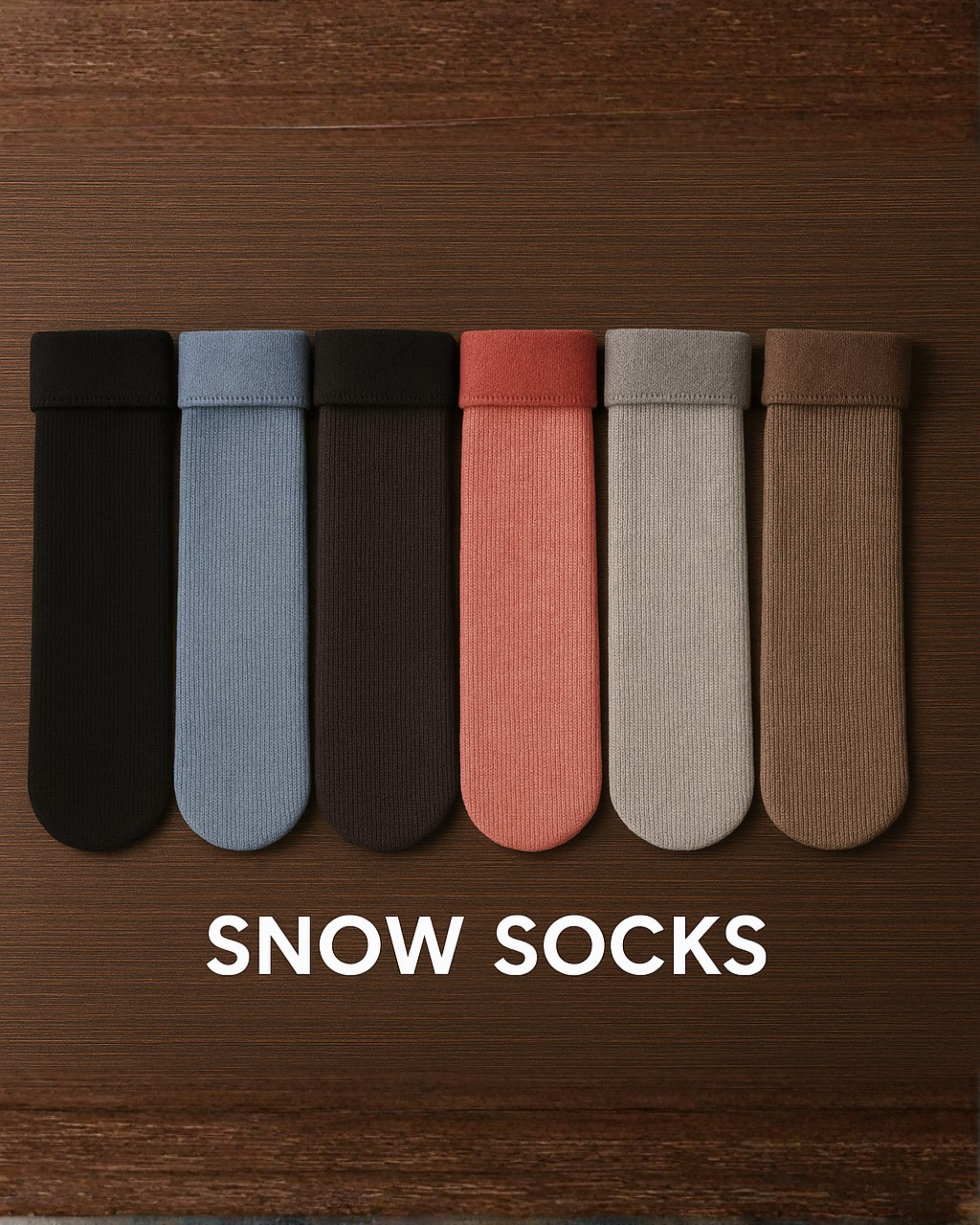 Zibell 6-Pack Cashmere Snow Socks for Men & Women | Cozy Thermal Winter Wear