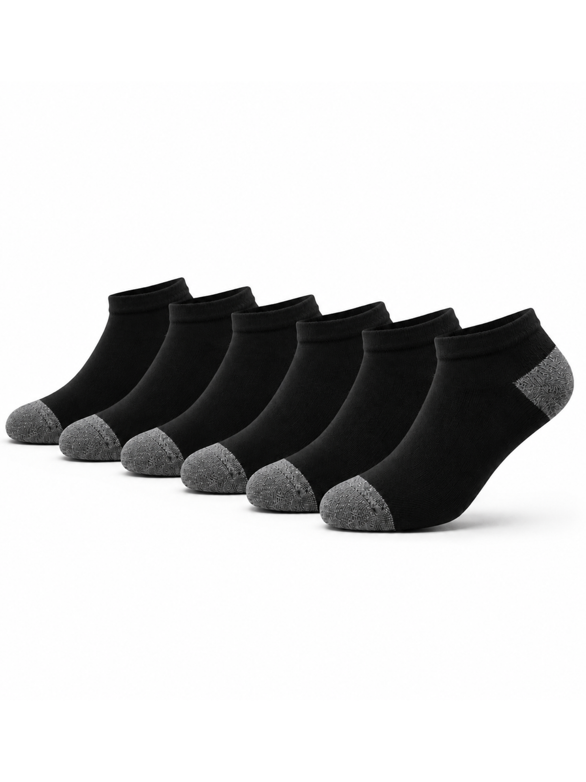 Men’s Black Ankle Socks Pack of 6 – Breathable Cotton Ankle Length Socks for Summer