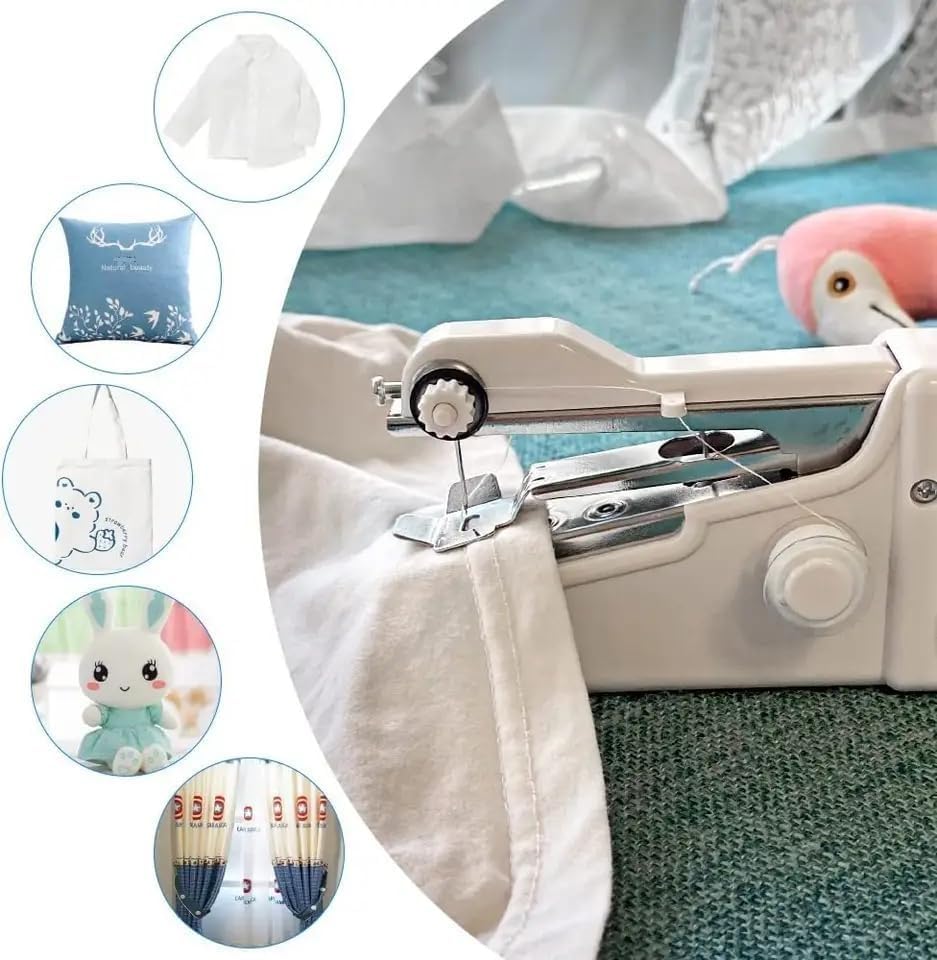 Handheld Sewing Machine, Quick Sew Mini Portable Electric Sewing Machine For Beginners Adults, Easy To Use Suitable for Sewing Clothes, Family Travel, DIY