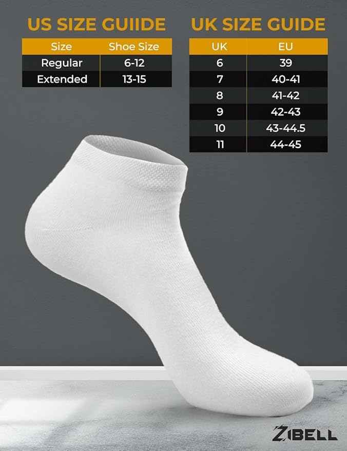 ZIBELL Men's Cotton Ankle Length Formal Dress Socks, Solid Colour, Pack of 5