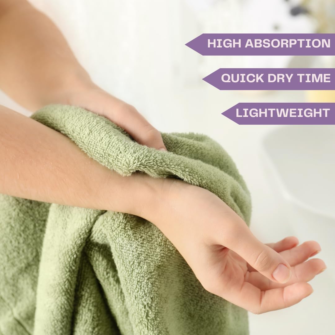 ZIBELL Premium Hand Towels Set of 6 Large - Luxurious Design with Exceptional Durability - Absorbent Shower Towels for Home & Spa - 14 x 21 Inch Size