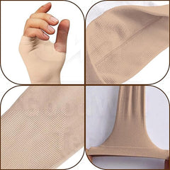 ZIBELL UV Protection Arm Sleeves with Thumb Hole, Skin color, Pack of 4 for Men & Women, Sun Protection Sleeves for Running, Hand Cover for Bike Riding Nylon