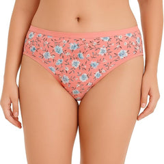 ZIBELL Women's Floral Print Cotton Panties, Full Coverage, Pack of 3