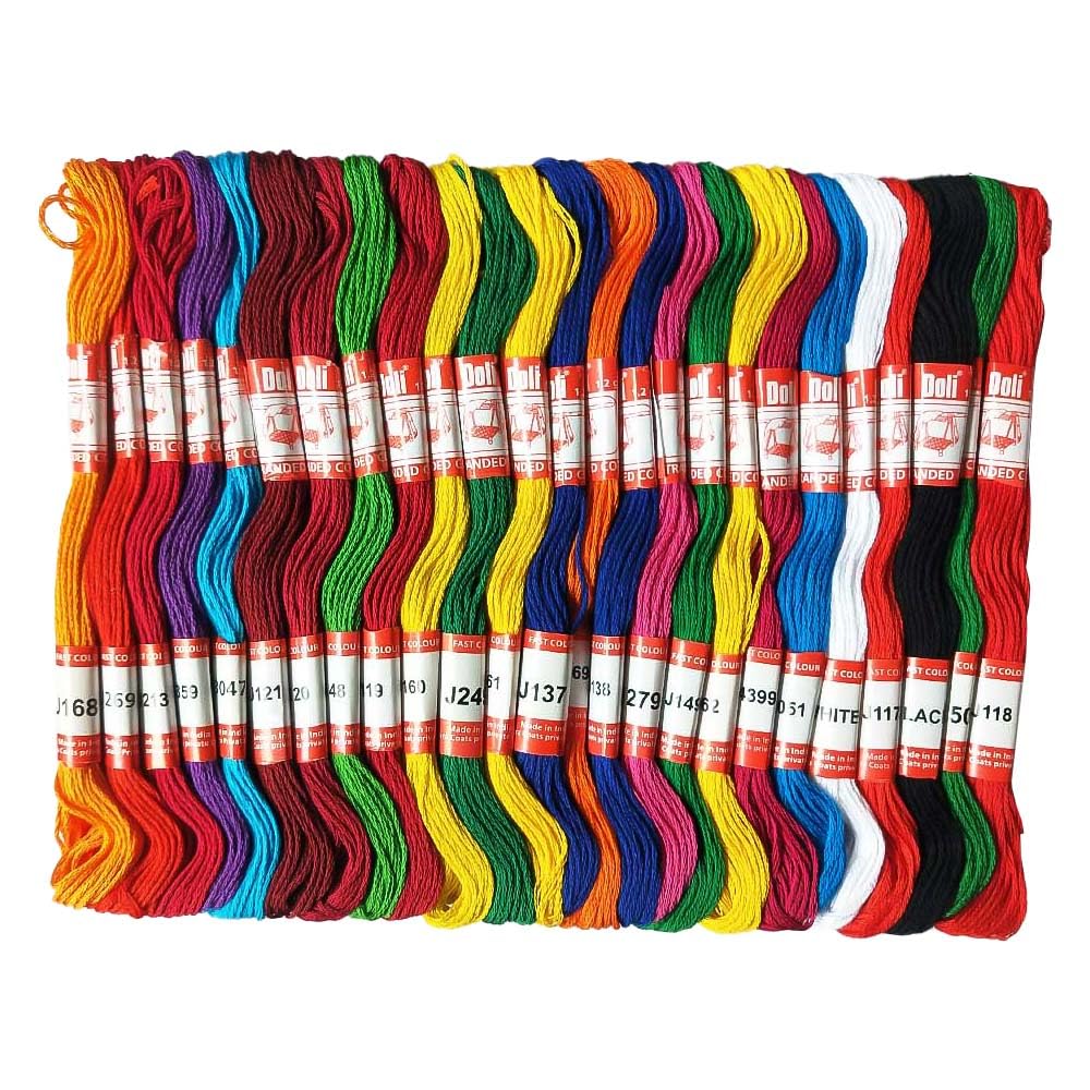 Embroidery Floss Rainbow Color 50 Skeins Per Pack Cross Stitch Threads Friendship Bracelets String Embroidery Thread Cotton Floss Bracelet Yarn Crafts Floss by ZIBELL (Rainbow1)