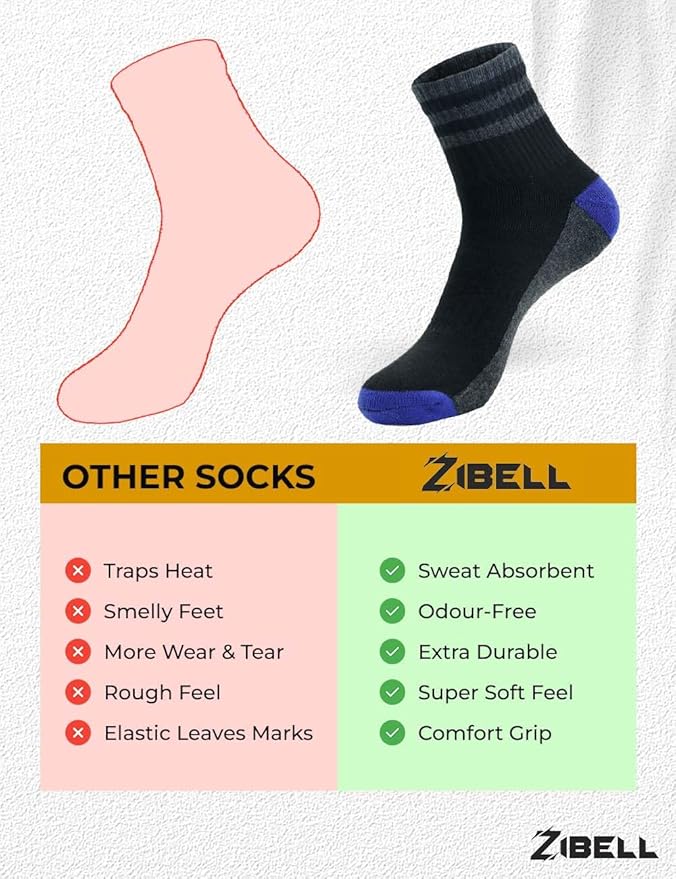ZIBELL Athletic Ankle Socks, Pack of 4, Breathable Cotton, US Size 9-12, Multi-Color, Multicolor, 9-12