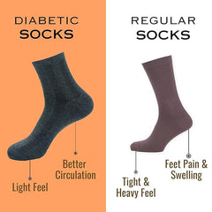 ZIBELL Ankle Length Diabetic Socks for Men -Pack of 5 - Health Socks - Ankle Length Socks -Soft, Breathable, Non-Binding, Moisture Control, Boosts Circulation, Ideal For Neuropathy, Assorted